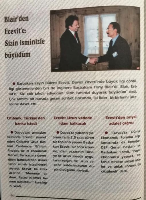  Bülent Ecevit Tony Blair Güvercin Dergisi